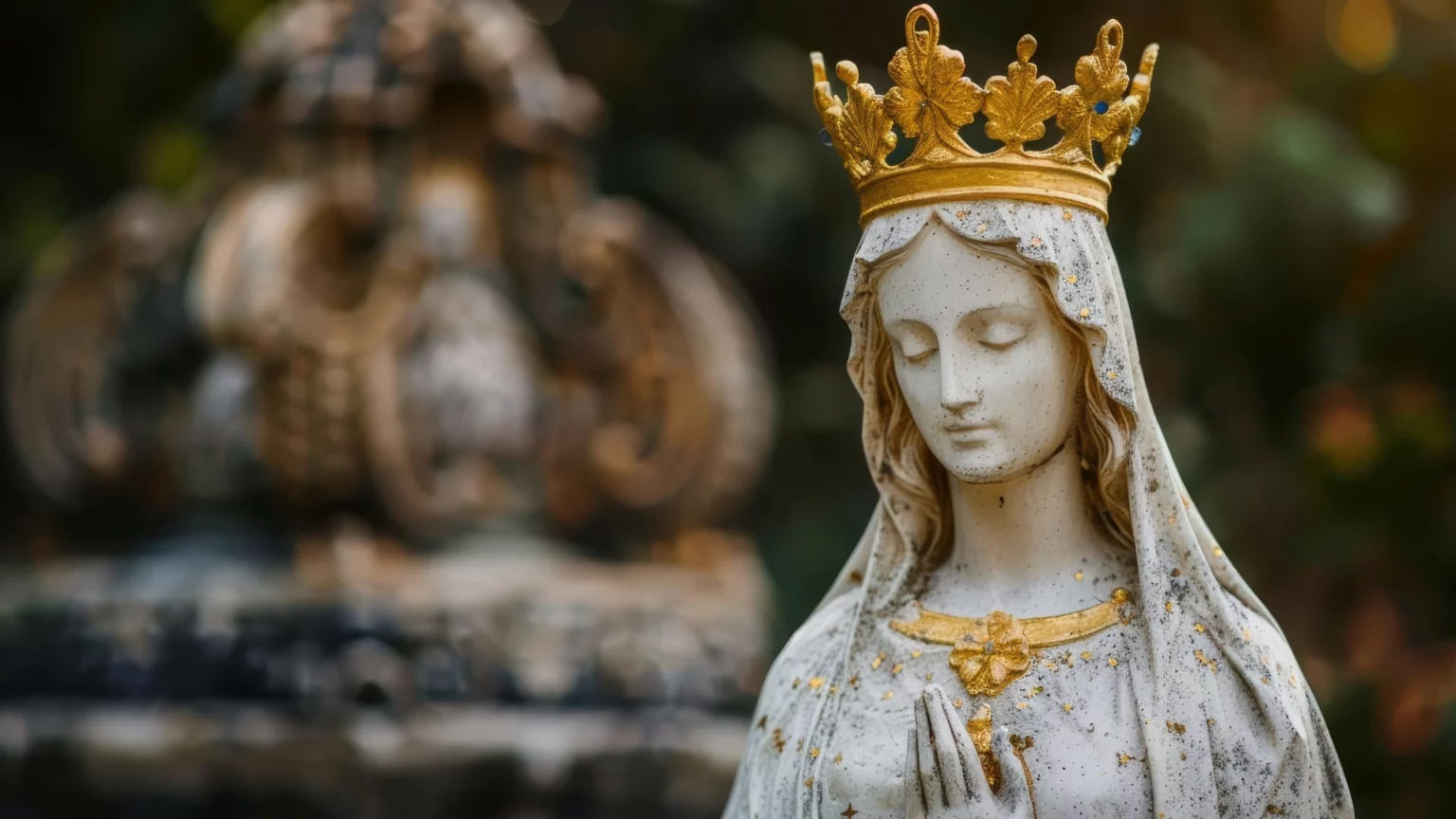 Tronująca z różańcem w Sercu